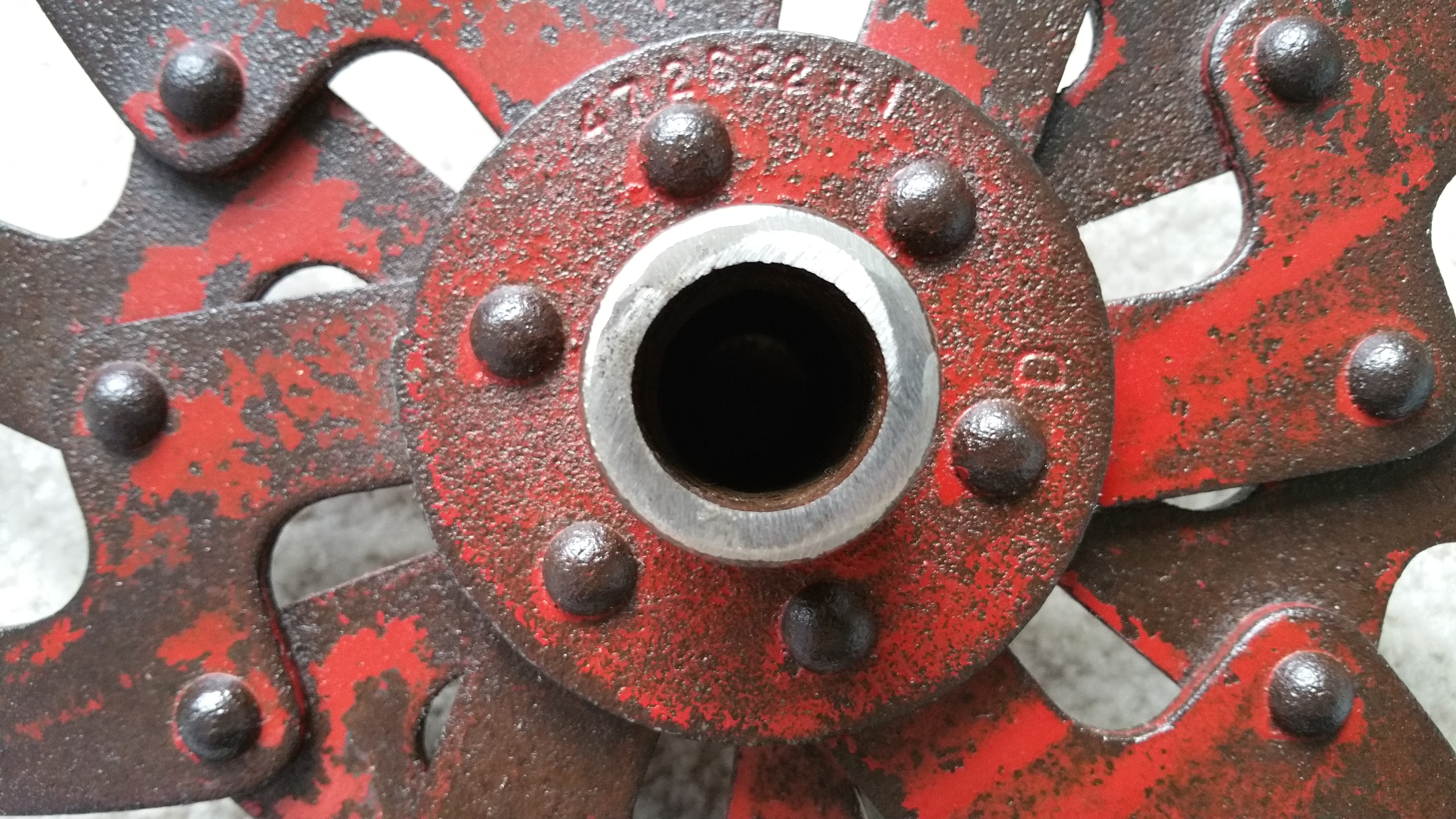 rusty red wheel