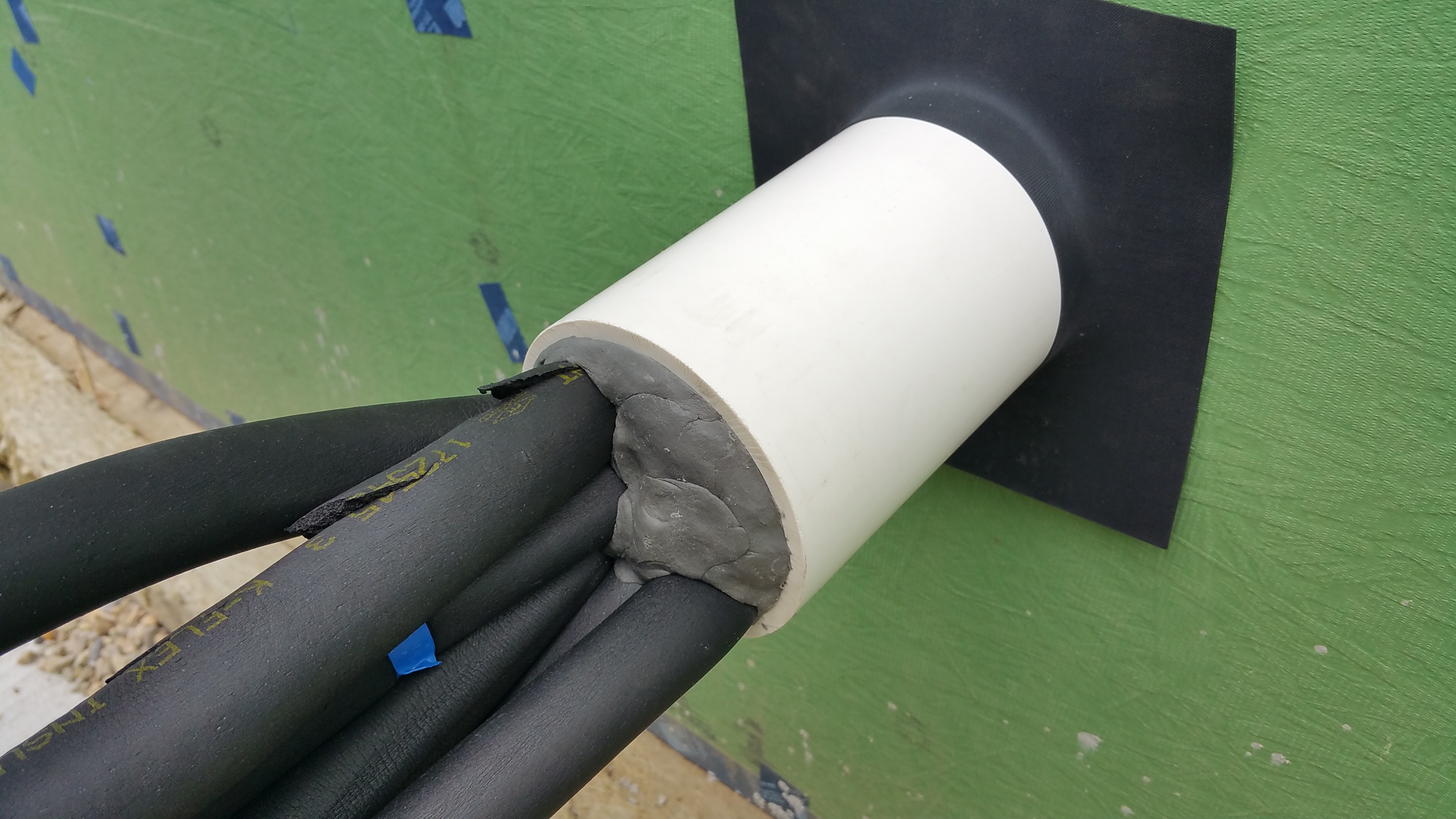 heat pump lines before tape after duct seal