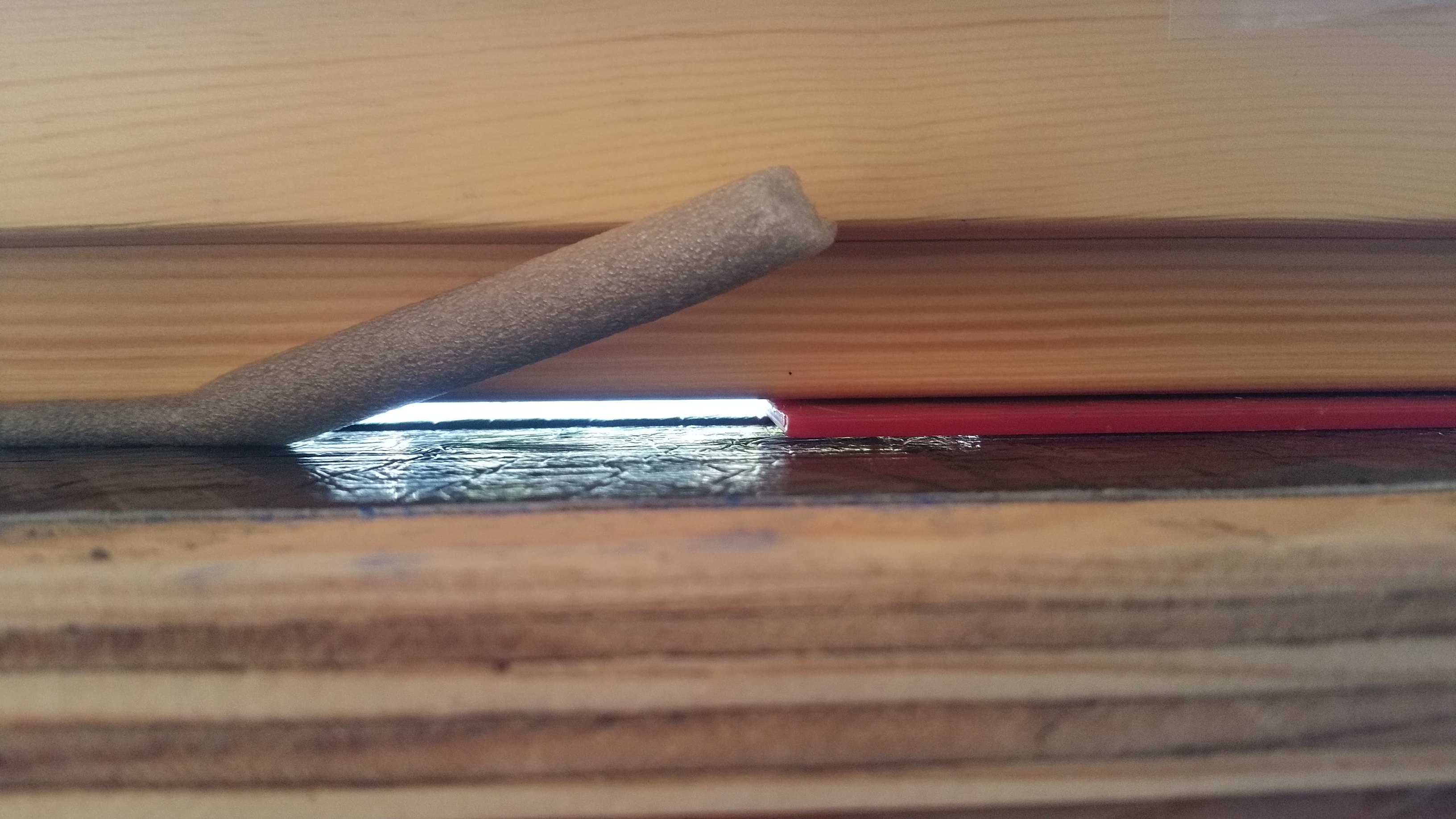 bottom of int wdw frame w: backer rod