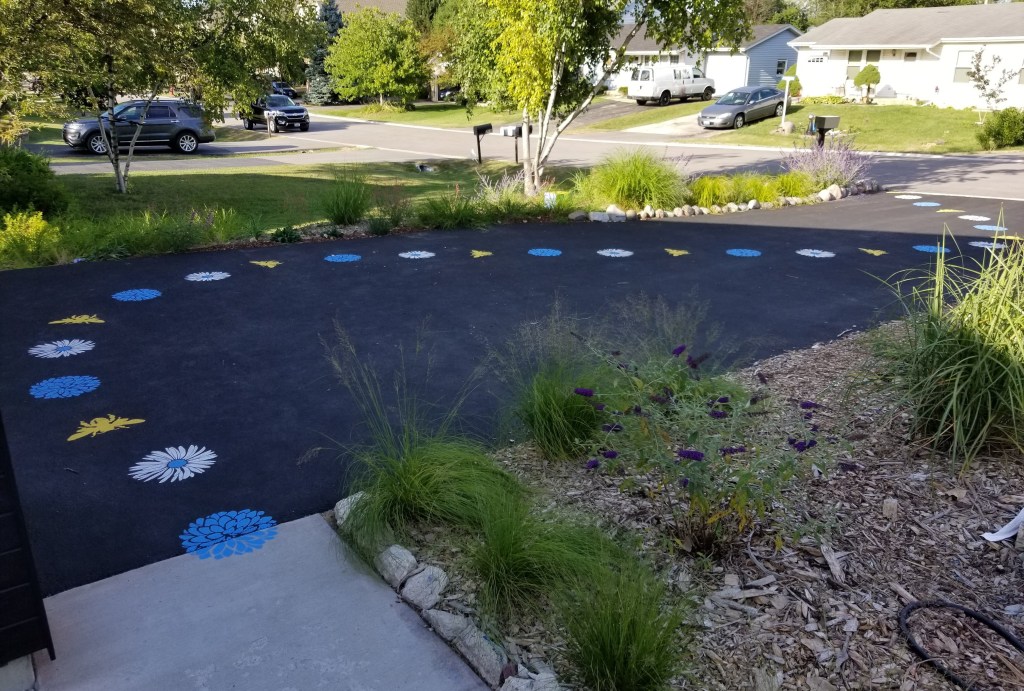 stencils on driveway